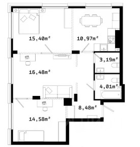 Продается 3-комн. квартира, 73,11 м²