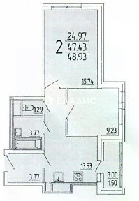 Продается 2-комн. квартира, 50 м²