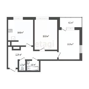 Продается 2-комн. квартира, 58,5 м²