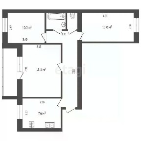 Продается 3-комн. квартира, 60,6 м²