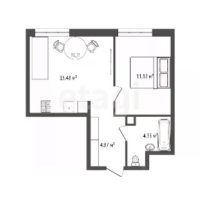 Продается 2-комн. квартира, 35,8 м²