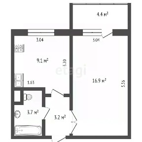 Продается 1-комн. квартира, 33 м²