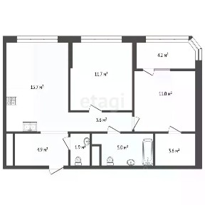 Продается 2-комн. квартира, 56,7 м²