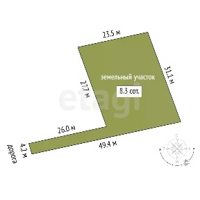 Продается участок, 8,35 сот.