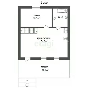 Продается 2-этажный дом, 50 м²
