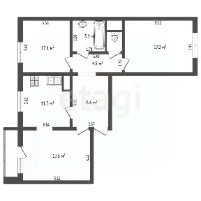 Продается 3-комн. квартира, 78,1 м²