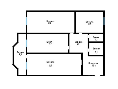 Продается 3-комн. квартира, 83,2 м²