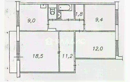 Продается 3-комн. квартира, 62,7 м²