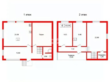 Продается 2-этажный дом, 120 м²