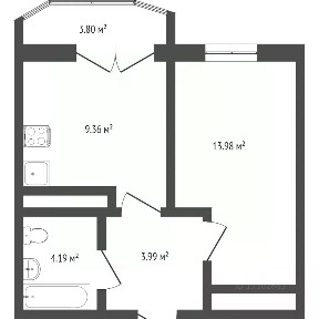 Продается 1-комн. квартира, 34,1 м²