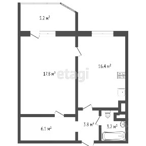 Продается 1-комн. квартира, 47,3 м²