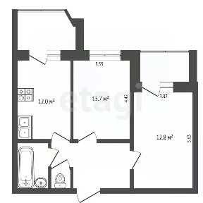 Продается 2-комн. квартира, 66 м²