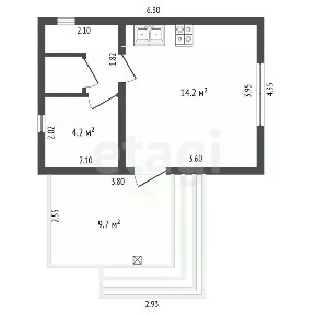 Продается 1-этажный дом, 33 м²