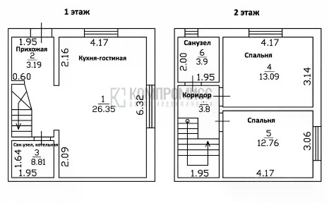 Продается 2-этажный таунхаус, 73 м²