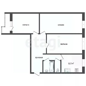 Продается 3-комн. квартира, 76 м²