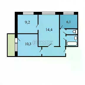 Продается 3-комн. квартира, 51,1 м²