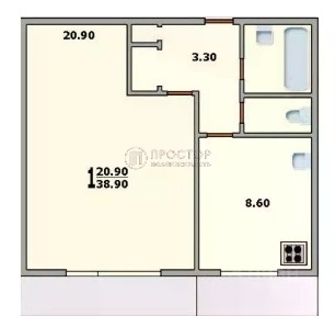 Продается 1-комн. квартира, 38,9 м²
