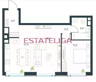 Продается 2-комн. квартира, 49,1 м²