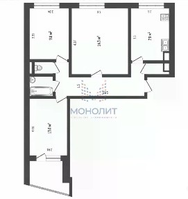 Продается 3-комн. квартира, 60 м²