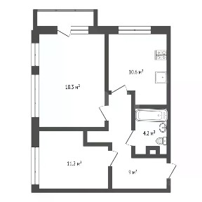 Продается 2-комн. квартира, 53,3 м²