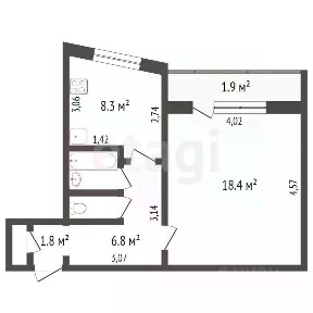 Продается 1-комн. квартира, 39,5 м²