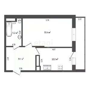 Продается 1-комн. квартира, 51,7 м²