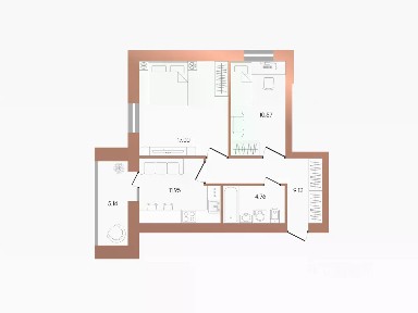 Продается 2-комн. квартира, 55,97 м²