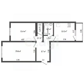 Продается 2-комн. квартира, 65,3 м²