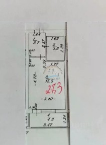 Продается студия, 27,3 м²