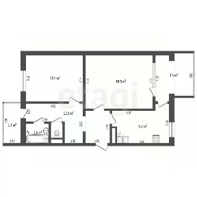 Продается 2-комн. квартира, 60,8 м²