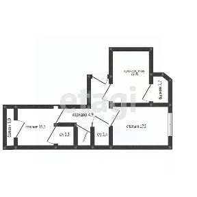 Продается 2-комн. квартира, 71,3 м²