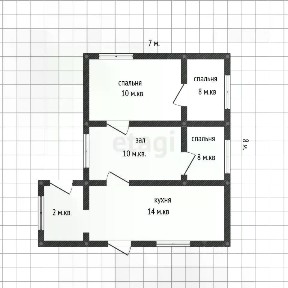 Продается 1-этажный дом, 52,6 м²