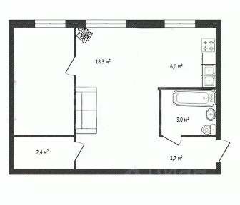 Продается 2-комн. квартира, 44,5 м²