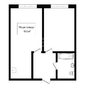 Продается 2-комн. квартира, 46 м²