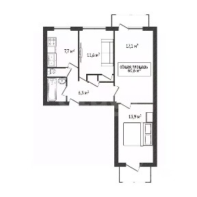 Продается 3-комн. квартира, 69 м²