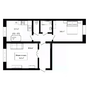 Продается 2-комн. квартира, 56,1 м²