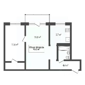 Продается 2-комн. квартира, 46 м²