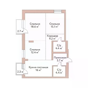 Продается 2-комн. квартира, 85,8 м²