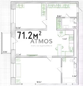 Продается 2-комн. квартира, 71,2 м²