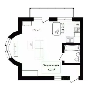 Продается студия, 47 м²