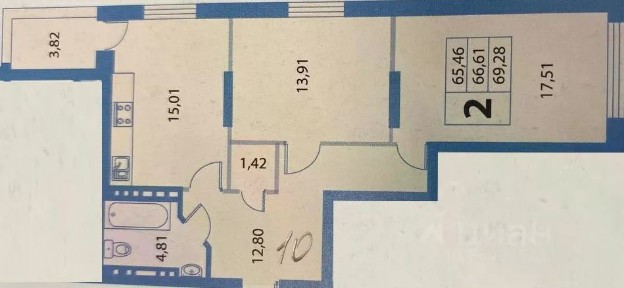 Продается 2-комн. квартира, 70 м²