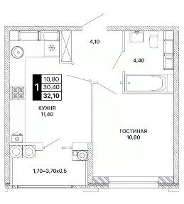 Продается 1-комн. квартира, 32 м²