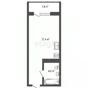 Продается студия, 28,7 м²