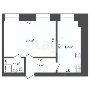 Продаются 2-комн. апартаменты, 43,6 м²