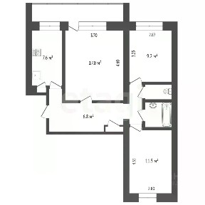 Продается 3-комн. квартира, 60 м²