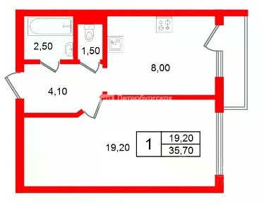 Продается 1-комн. квартира, 35,7 м²