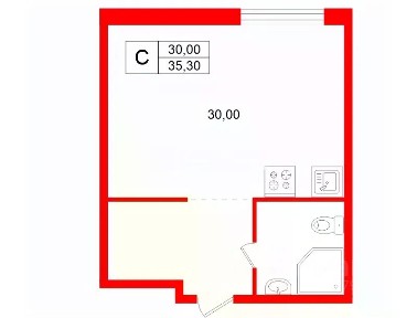 Сдается апартаменты-студия, 35,3 м²
