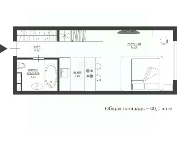 Сдаются 1-комн. апартаменты, 40,1 м²