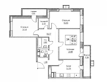 Продается 3-комн. квартира, 84,54 м²