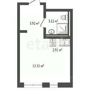 Продается студия, 22,4 м²